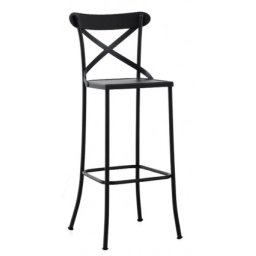 Taburete Clásico Bar Alto de Forja y Madera Serie Alfamar