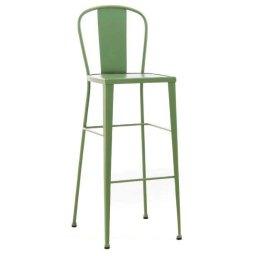 Taburete Respaldo Bar Alto de Forja y Madera Serie Alfamar