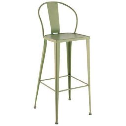 Taburete Alto Respaldo Bar de Forja Industrial Madera Alfamar