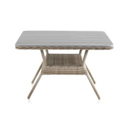 Mesa Comedor Cuadrada Rattan Sintetico y Aluminio Serie Wick