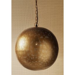 Lampara Grande Redonda Estilo Oriental Oro Perforado Dagmar