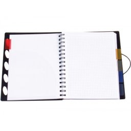 Cuaderno espiral liderpapel a4 micro executive tapa plastico 100h 80gr cuadro 5mm 5 sep aradores con gomilla negro