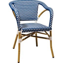 Sillon Terraza Vintage Aluminio y Plastico Azul Blanco Rivoli