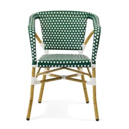 Sillon Terraza Vintage Aluminio y Plastico Verde Blanco Rivoli