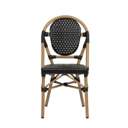 Silla Terraza Vintage Aluminio y Plastico Negra Serie Rivoli