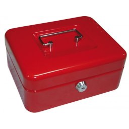 Caja caudales q-connect 8" 200x160x90 mm roja con portamonedas