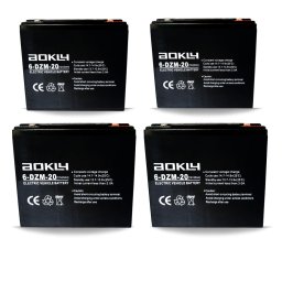 Kit de 4 Baterías de plomo AGM AOKLY POWER 6DZM20 12V 20A