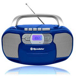 Roadstar RCR-4635UMP/BL Radio CD Portátil Cassette, Radio Digital PLL FM, Boombox Reproductor CD-MP3, USB, AUX-IN, Salida de Auriculares, Azul