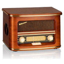 Roadstar HRA-1500UEMP Radio CD Portátil Vintage FM/ MW, Reproductor CD-MP3, USB Función Grabación, Stereo, Mando a Distancia, Conexión para Auriculares, Madera