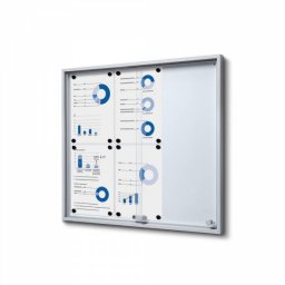Vitrina correderas de cristal templado para 6 DIN A4 fondo magnético