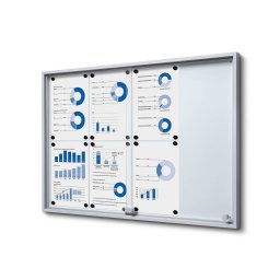 Vitrina correderas de cristal templado para 8 DIN A4 fondo magnético