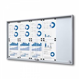 Vitrina correderas de cristal templado para 10 DIN A4 fondo magnético