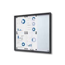 Vitrina color antracita para 6 A4 correderas de cristal templado