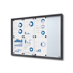 Vitrina color antracita para 8 A4 correderas de cristal templado