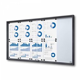 Vitrina color antracita para 10 A4 correderas de cristal templado