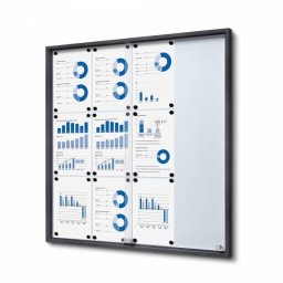 Vitrina color antracita para 12 A4 correderas de cristal templado