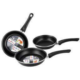 Magefesa Kenia Set Juego 3 Sartenes 18-20-24 cm, Inducción, Antiadherente Bicapa Ecológico libre de PFOA, Vitrocerámica, Gas, Acero Vitrificado, Fabricadas en España