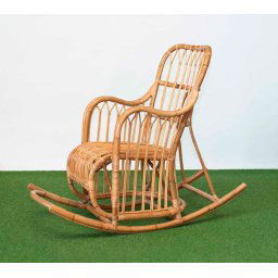 Mecedora Respaldo Alto Rattan Natural Jardin Serie Arismas