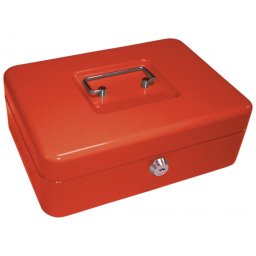 Caja caudales q-connect 10" 250x180x90 mm roja con portamonedas