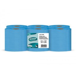 Papel secamanos amoos 2 capas professional 192 mm x 125 mt color azul paquete de 6 rollos