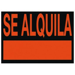 Cartel plastico archivo 2000 "se alquila" rojo fluorescente 700x500 mm