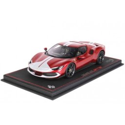 FERRARI 296 GTB Assetto Fiorano 2022 Rosso Fiorano / Met Silver - BBR Escala 1:18 (P18211B)