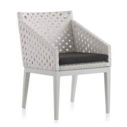 Sillon Terraza Cinta Blanca Aluminio con Cojin Serie Tape