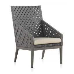 Sillon Diseño Jardin Cinta Gris Aluminio con Cojin Serie Tape