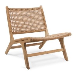 Silla Baja Diseño Madera Natural Teca Serie Tokio