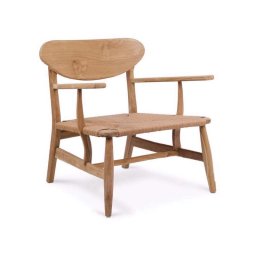 Sillon Bajo Diseño Madera Natural Teca Serie Tokio