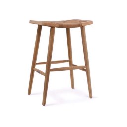 Banqueta Bar Diseño Madera Natural Teca Serie Tokio