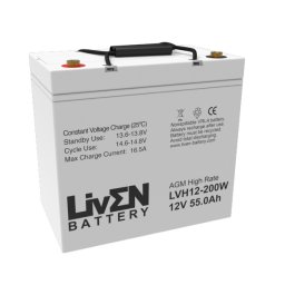 Batería de plomo AGM LVH12-200W FR Liven Battery 12V 55Ah