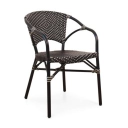 Sillon Frances Aluminio Tejido Sintetico Negro Gris Amelie