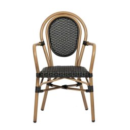 Sillon Frances Terraza Aluminio Tejido Sintetico negro Amelie