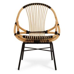 Sillon Ratan Natural y Patas Metálicas Serie Penelope