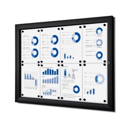 Vitrina de color negro para 8 DIN A4