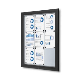 Vitrina de exterior negra para 9 DIN A4
