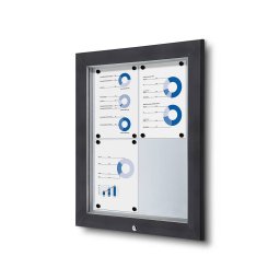 Vitrina de exterior color antracita para 4 DIN A4