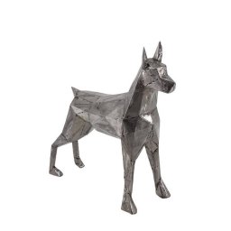 Figura Perro Metalico Color Acero Serie Animales