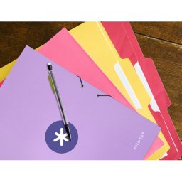 Carpeta antartik gomas tres solapas carton forrado a4 color lavanda