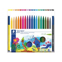 Rotulador staedtler noris 326 punta de fibra nuevo cuerpo hexagonal caja de 20 unidades colores surtidos