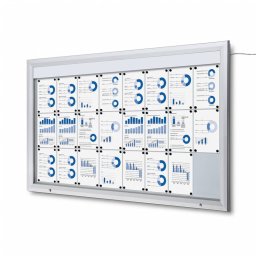 Vitrina de exterior para 24 DIN A4 con iluminación LED e ignífuga