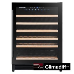 CLIMADIFF Vinoteca empotrable CBU51S2B. Negro. 51 botellas.