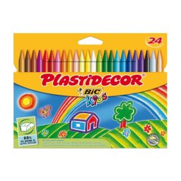 Lapices cera plastidecor caja de 24 unidades colores surtidos