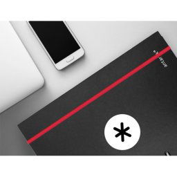 Carpeta con recambio antartik a4 cuadro 5mm forrada 4 anillas 25mm redondas color negro