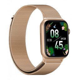 DCU Tecnologic Colorful 2 Reloj Smartwatch Dorado con Correas Metal Dorada y Silicona Rosa