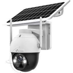 Nivian Cámara Vigilancia Seguridad 360º 4G SIM incluida Panel Solar 7W Batería Larga
