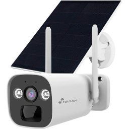 Nivian Cámara Vigilancia Bullet 4G SIM + Panel Solar 5W Batería Larga Duración