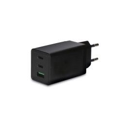 Ksix Cargador Doble USB Tipo C + USB Tipo A 67W GaN Negro