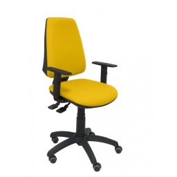 Piqueras y Crespo Elche S Bali Silla de Oficina Brazos Regulables Ruedas Parquet Amarilla